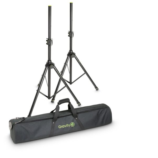 1 Set 2 soportes de aluminio para altavoces con bolsa de transporte